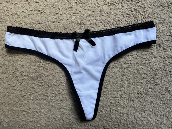 White and black g-string lace