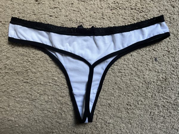 White and black g-string lace