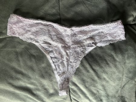 White lace thong panties