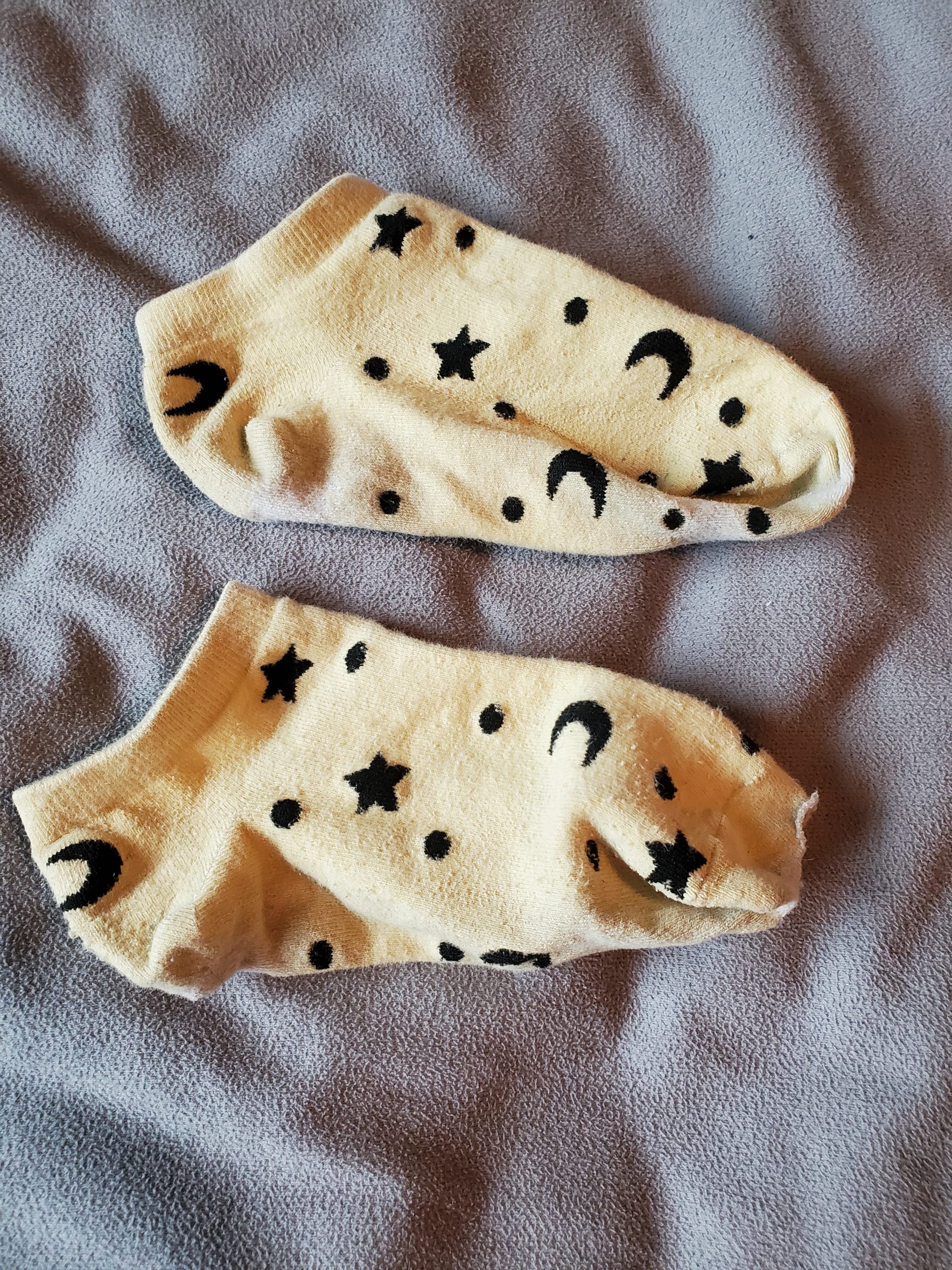 Yellow Celestial Print Ankle Socks - Naughty Connection