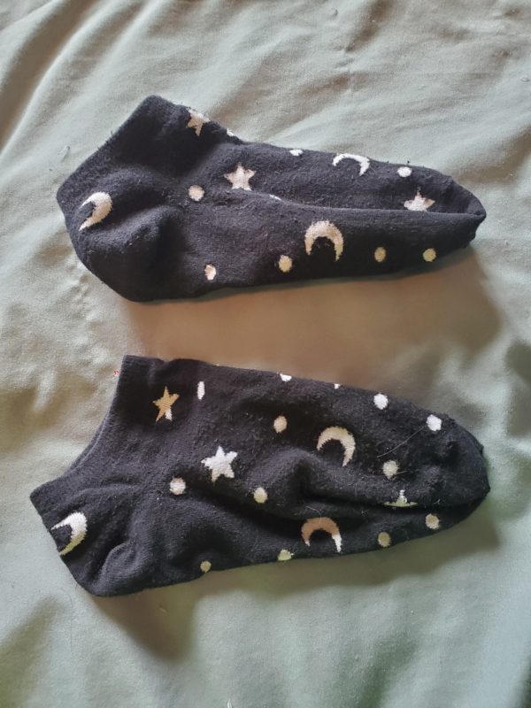 Black Celestial Print Ankle Socks