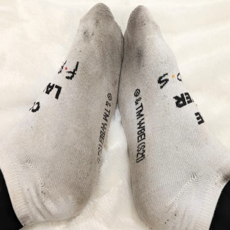 Dirty Used Well-Worn Smelly White Friends Ankle Socks