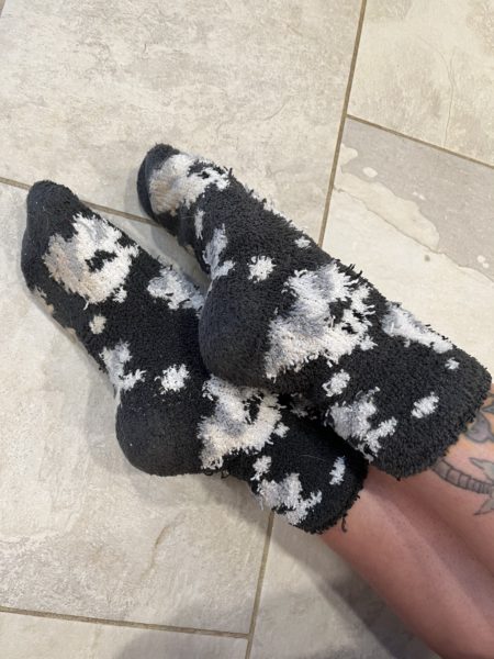 Worn soft cozy socks