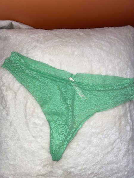 3 Day Worn Green Victoria's Secret Lace Thong