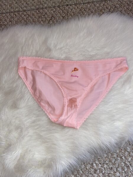 *SOLD* After Sex VS Pink Cotton “Sunday” Pizza Bikini Panty