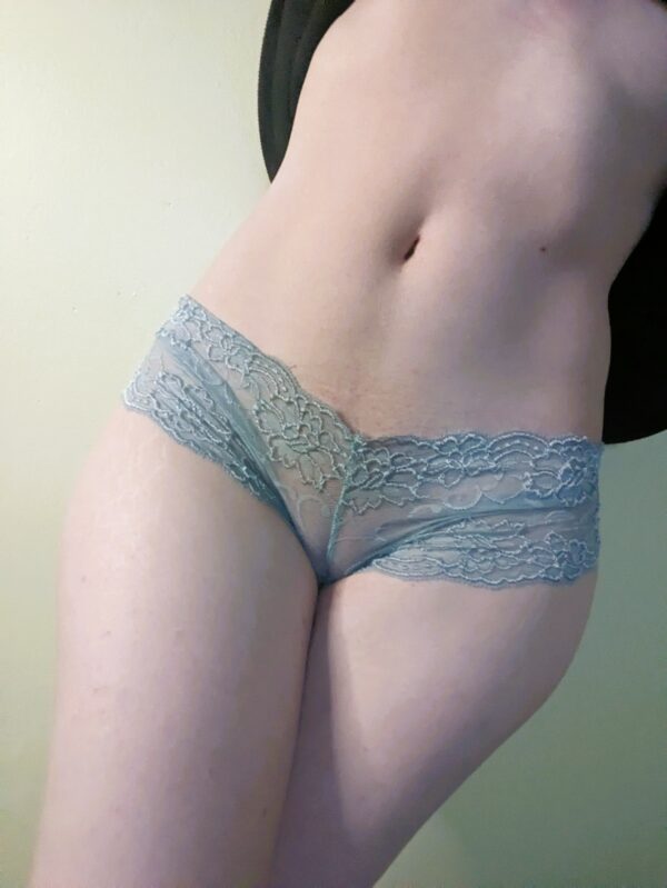 Used Panties Lace Soft Blue