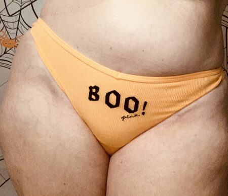 After Sex BOO Halloween Orange Cotton Thong